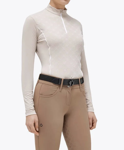 Cavalleria Toscana Light Weight Jersey Fleece Half Zip Turtleneck L/S