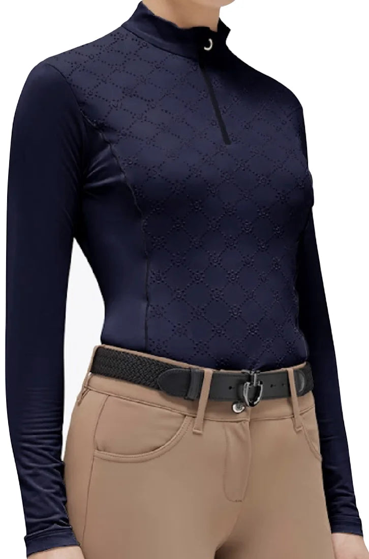 Cavalleria Toscana Light Weight Jersey Fleece Half Zip Turtleneck L/S