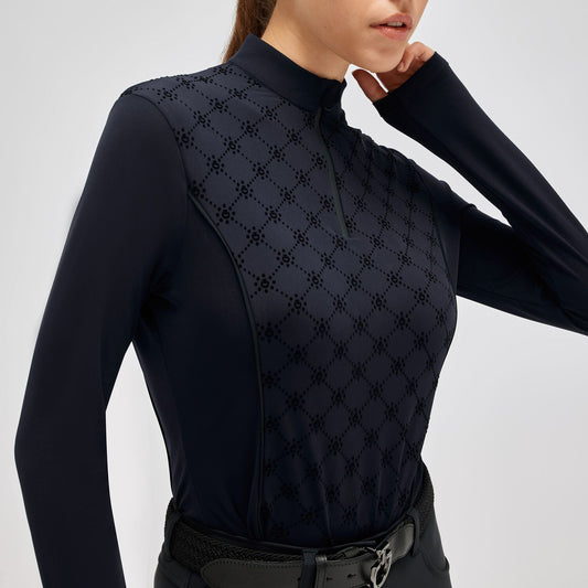 Cavalleria Toscana Light Weight Jersey Fleece Half Zip Turtleneck L/S