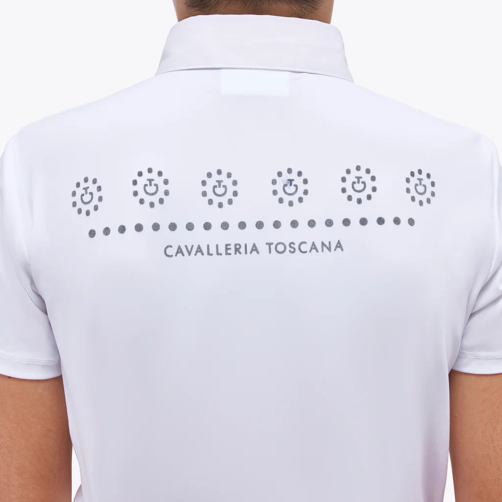 Cavalleria Toscana CT S/S Jersey Competition Zip Polo w Flock Print