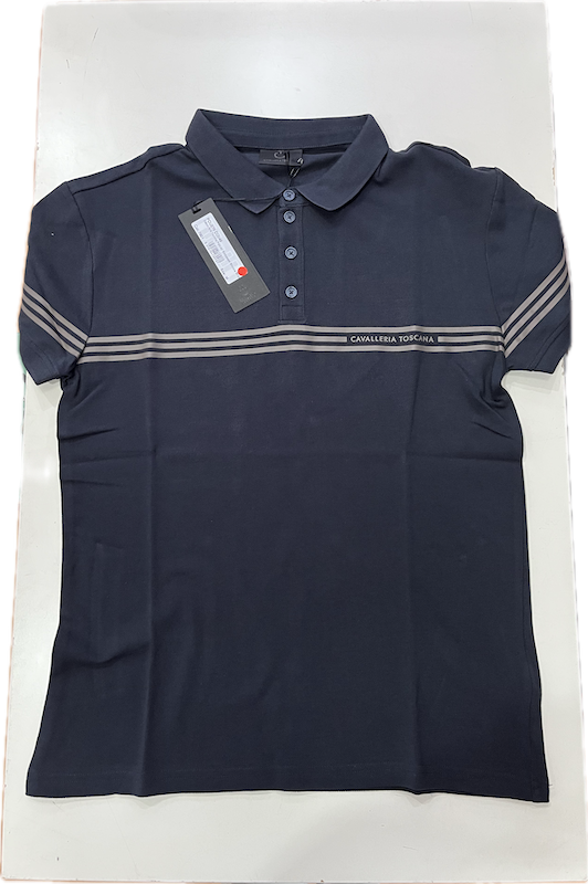 Cavalleria Toscana Cotton S/S Training Polo w Embossed Silicone strips