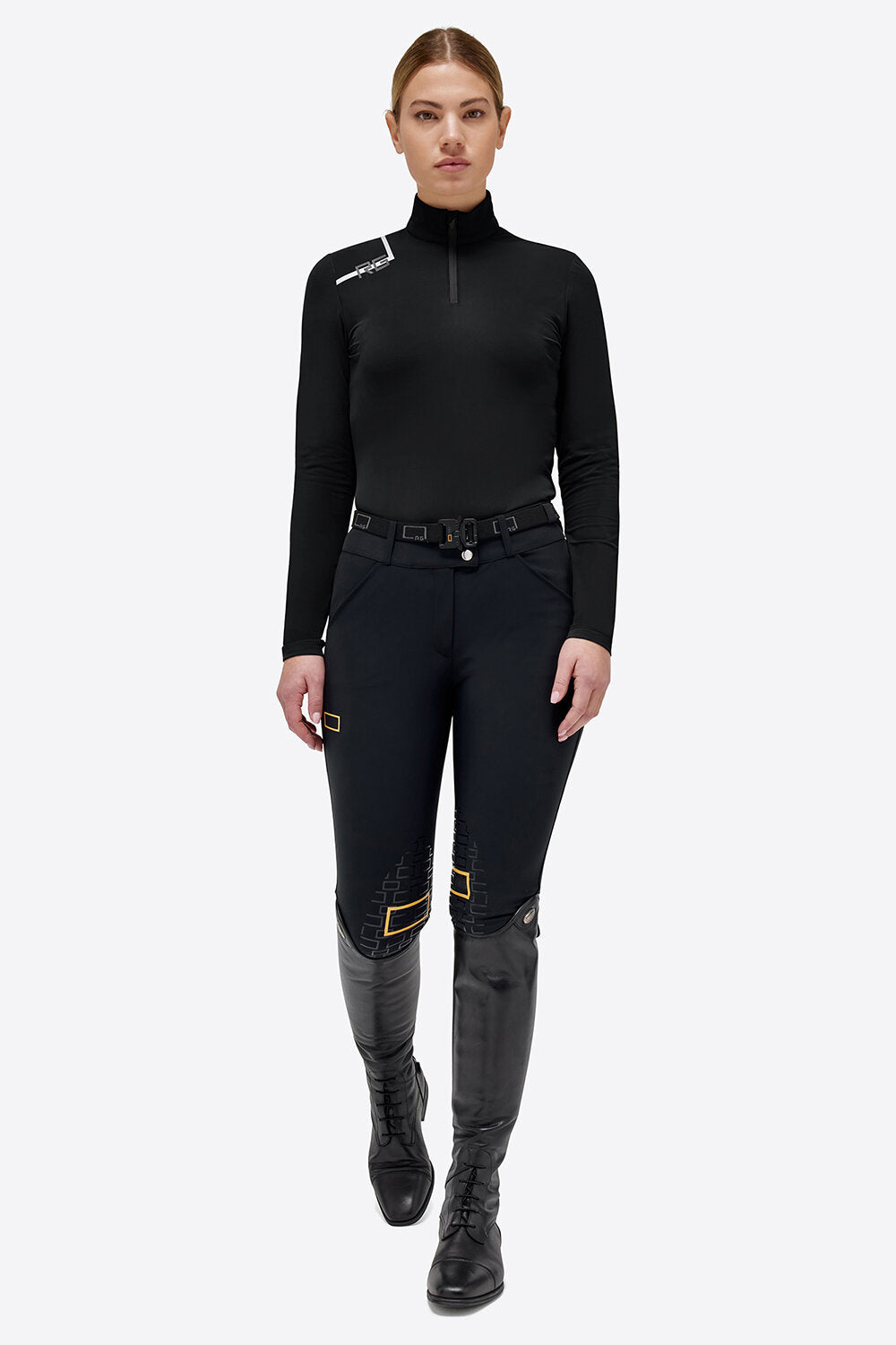 Rider's Gene RG Brushed Jersey w Nylon Insert L/S Zip Training Polo