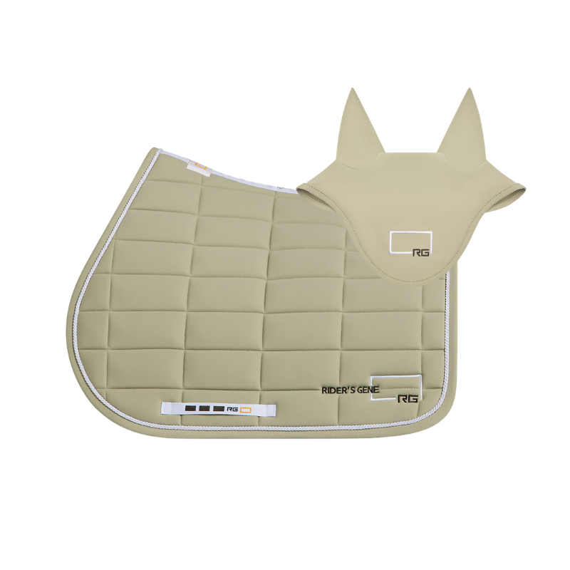 (Set) Rider's Gene Jumping Saddle Pad and Earnet