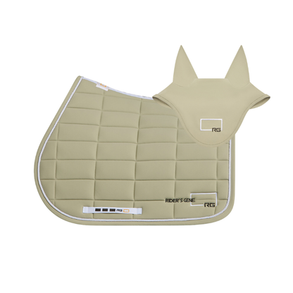 (Set) Rider's Gene Jumping Saddle Pad and Earnet