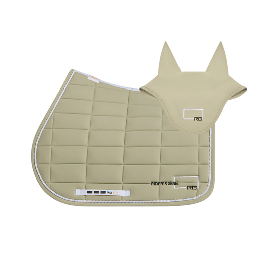 (Set) Rider's Gene Jumping Saddle Pad and Earnet