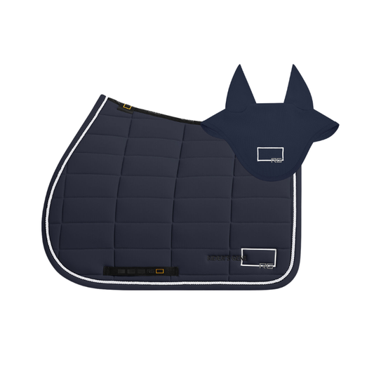 (Set) Rider's Gene Jumping Saddle Pad and Earnet
