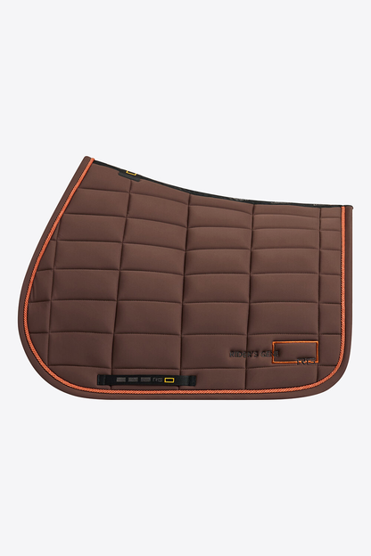 (Set) Rider's Gene Saddle Pad and Earnet Set - Walnut - Full Size