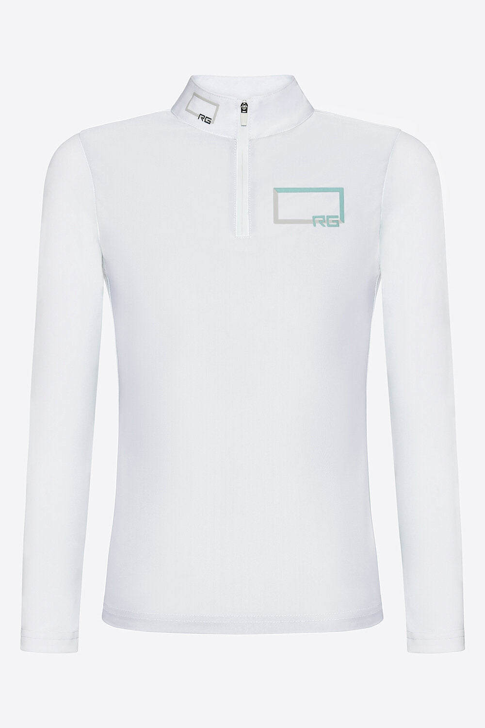 Rider's Gene RG Jersey Piquet Printed Logo L/S Competition Zip Polo