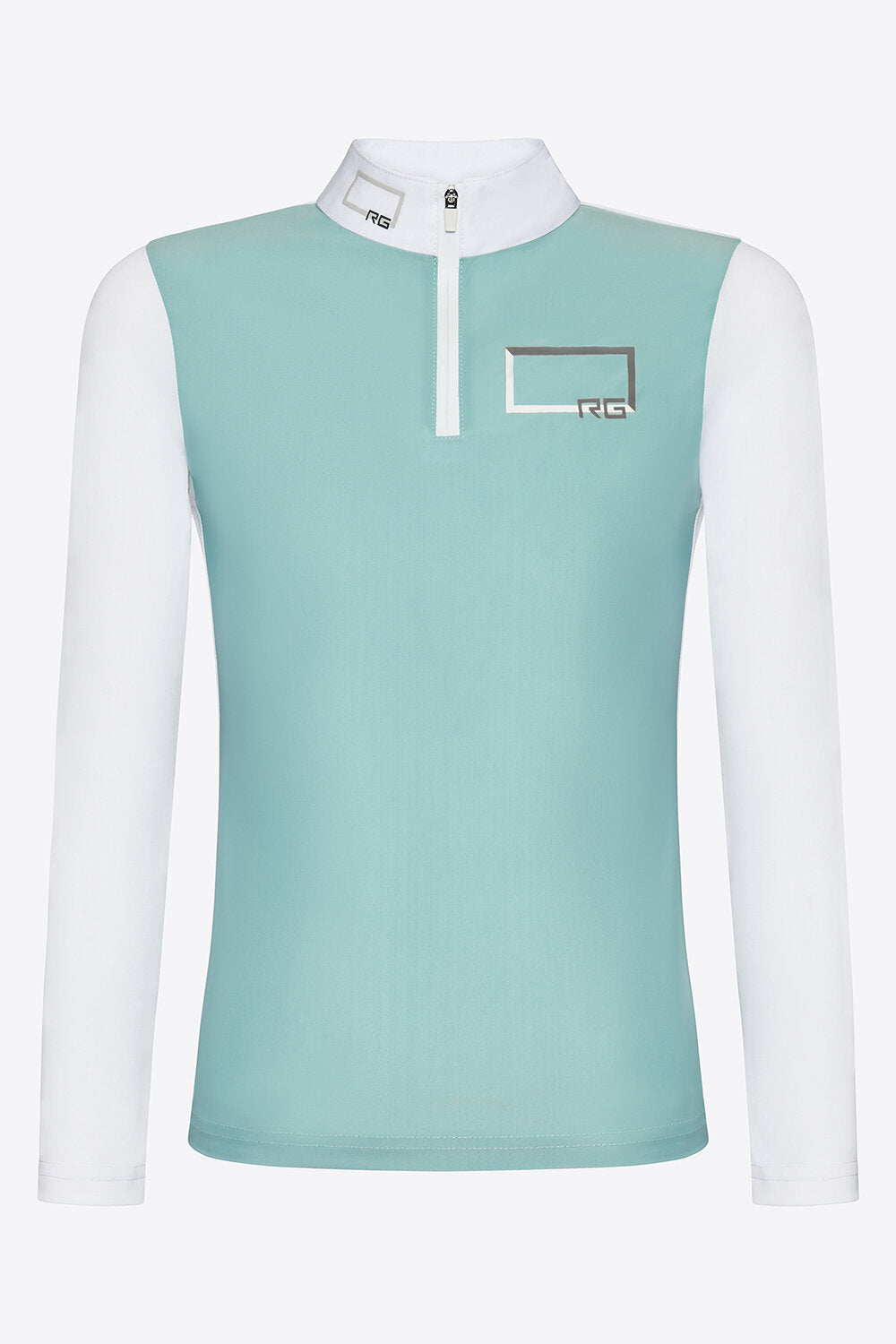 Rider's Gene RG Jersey Piquet Printed Logo L/S Competition Zip Polo