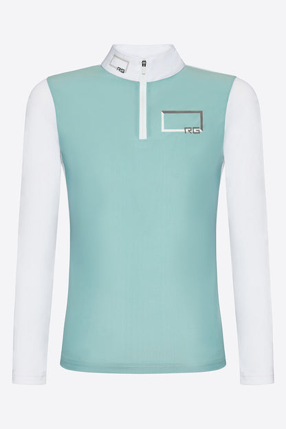 Rider's Gene RG Jersey Piquet Printed Logo L/S Competition Zip Polo