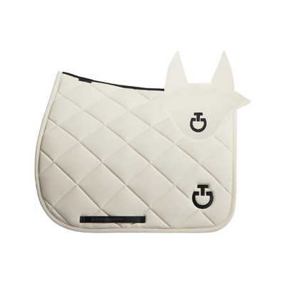 (Set) Cavalleria Toscana Diamond Quilted Jersey Dressage Saddle Pad - Sand