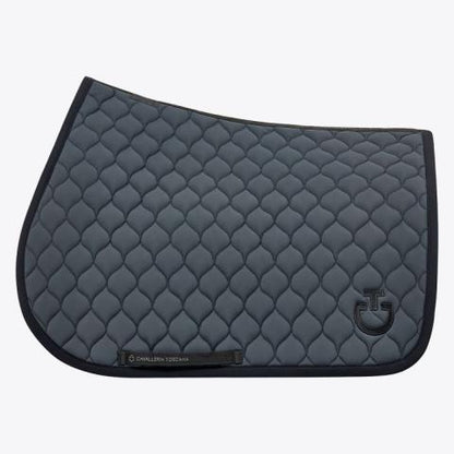 (Set) Cavalleria Toscana Circular Quilted Jumping Saddle Pad Set - Dark Grey