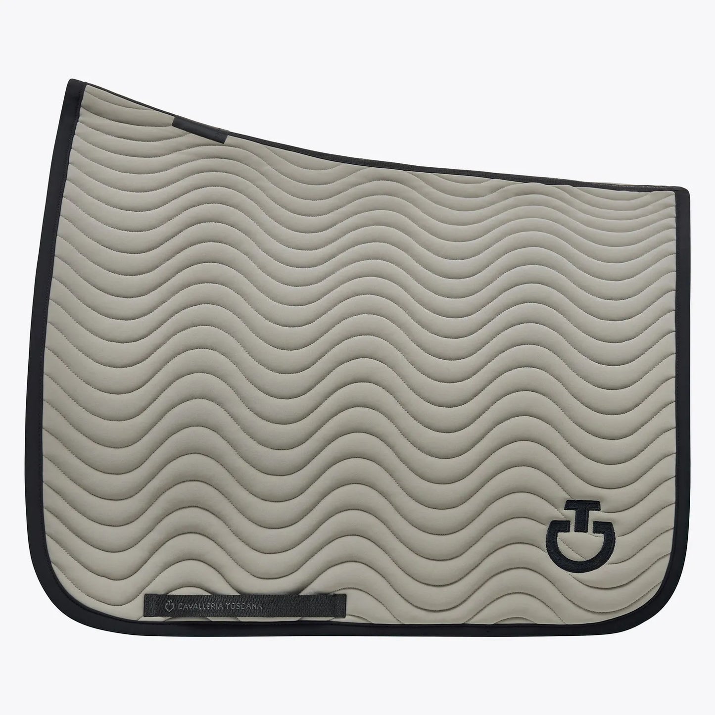 (Set) Cavalleria Toscana Quilted Wave Jersey Dressage Saddle Pad Set