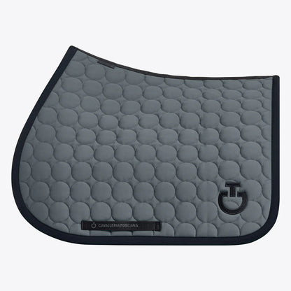 (Set) Cavalleria Toscana Circular Quilted Jumping Saddle Pad Set - Stormy Grey