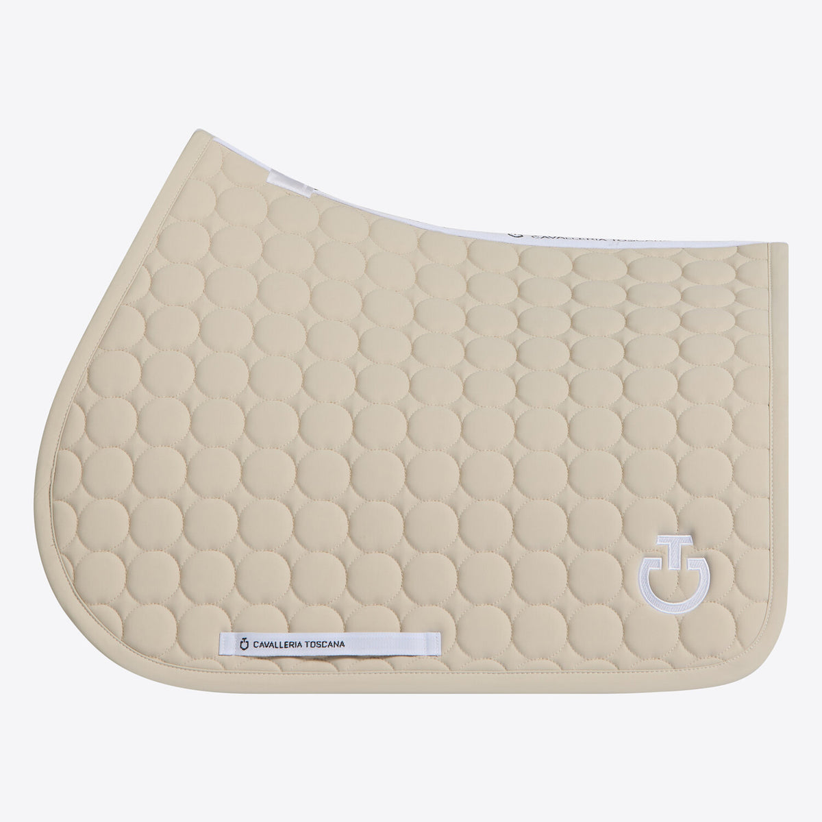 (Set) Cavalleria Toscana Circular Quilted Jumping Saddle Pad and Earnet - Rainy Day (1F00)