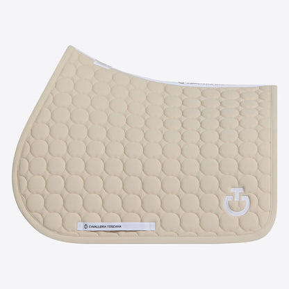 (Set) Cavalleria Toscana Circular Quilted Jumping Saddle Pad and Earnet - Rainy Day (1F00)