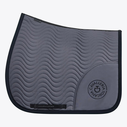 (Set) Cavalleria Toscana CT Double Orbit Wave Quilted Dressage Saddle Pad Set