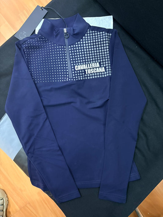 Cavalleria Toscana CT Pop Art Jersey Fleece L/S Zip Training Polo