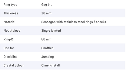Sprenger Dynamic RS Gag bit 16 mm single jointed - Sensogan