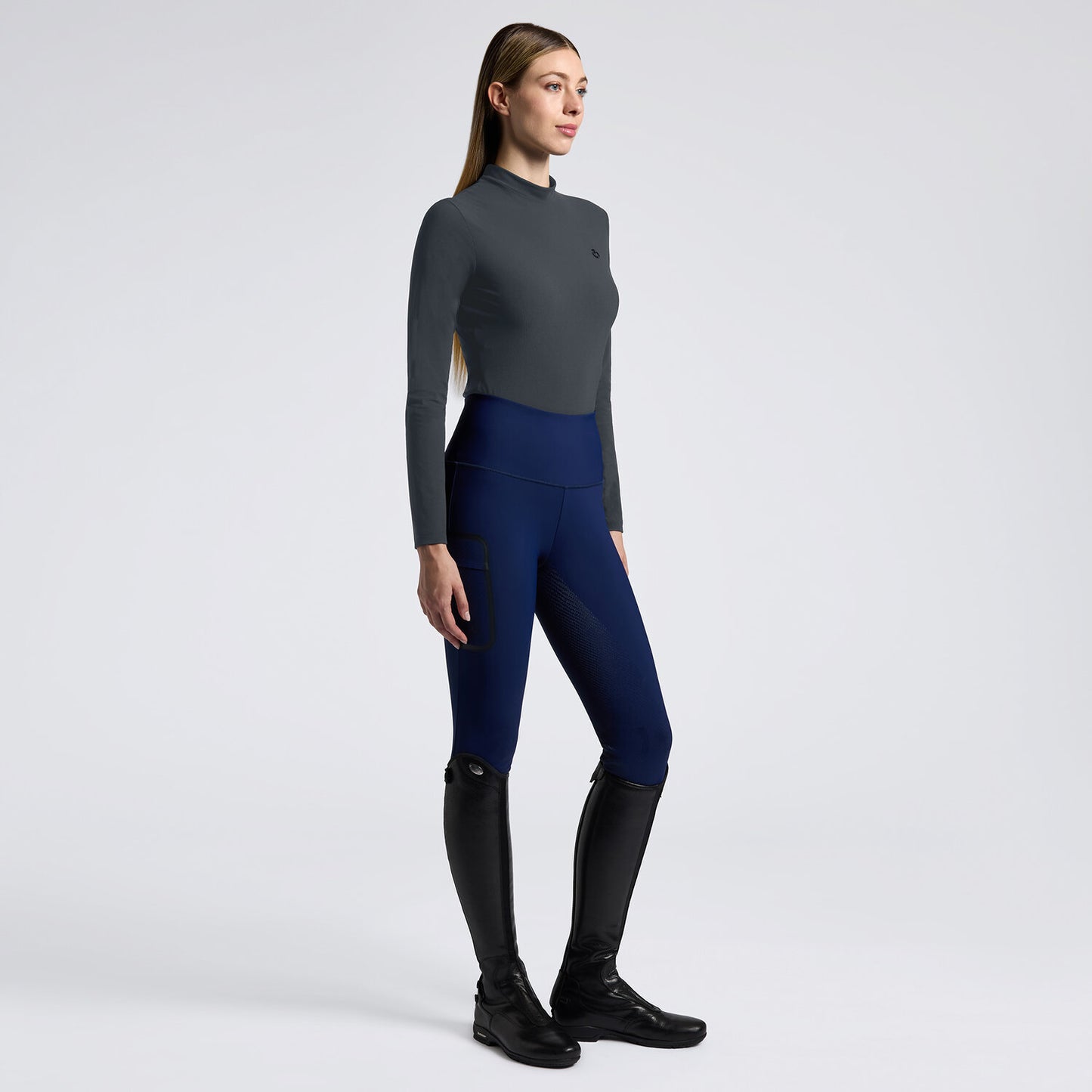 Cavalleria Toscana CT Jersey L/S Training Polo w/3D Stamp Logo