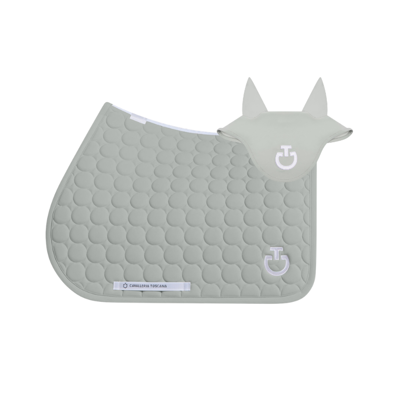 (Set) Cavalleria Toscana Circular Quilted Jumping Saddle Pad and Earnet