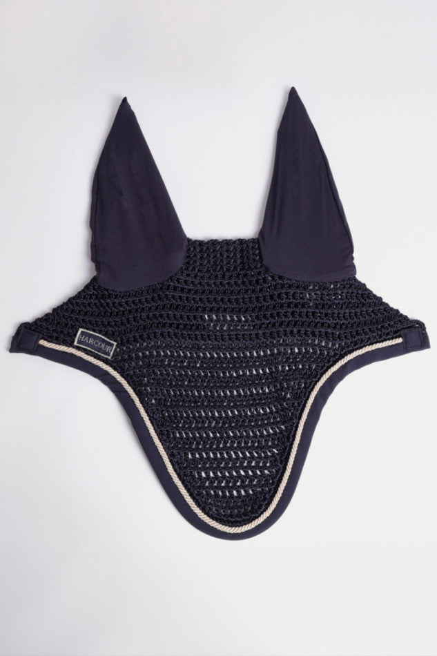 (Set) Harcour Schella Saddle Pad and Filae Fly Veil Set - Marine (Navy)