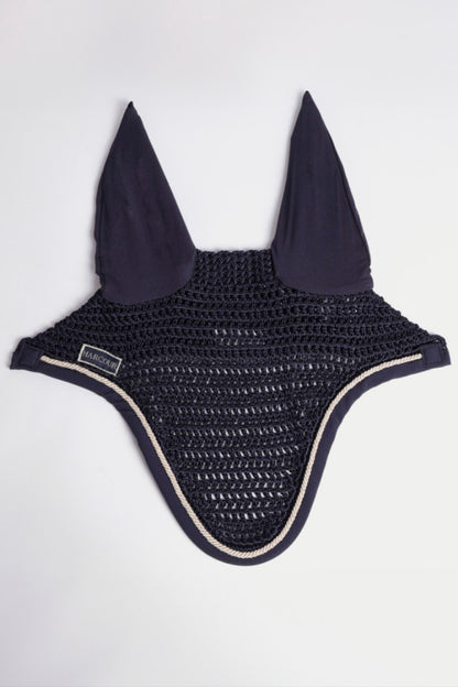 (Set) Harcour Schella Saddle Pad and Filae Fly Veil Set - Marine (Navy)