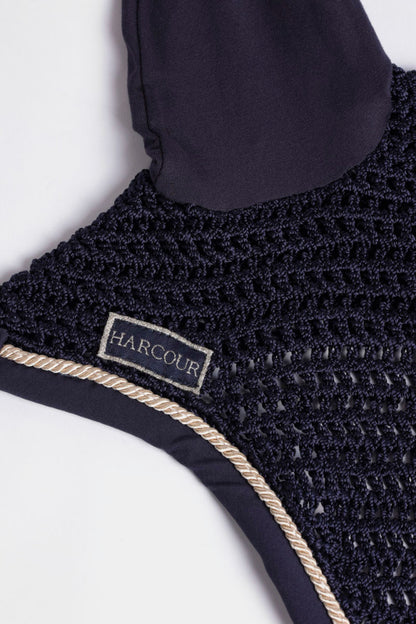 (Set) Harcour Schella Saddle Pad and Filae Fly Veil Set - Marine (Navy)