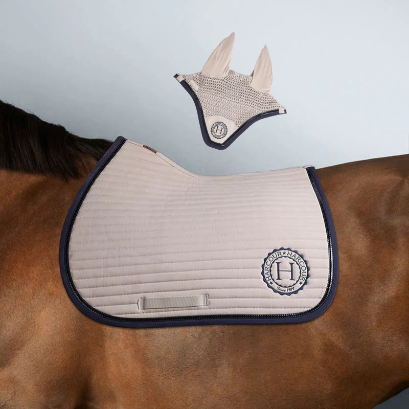 (Set) Harcour Karembar Saddle Pad and Fredy Fly Veil Set - Linen