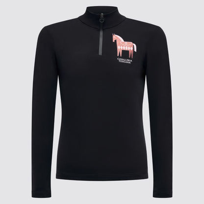 Cavalleria Toscana CT LS Jersey Fleece Training Zip Polo w Glitter horse