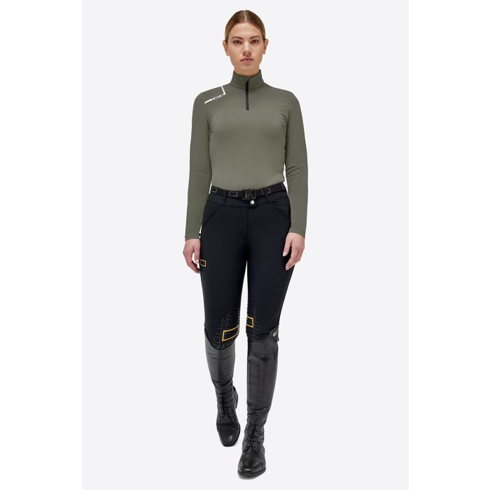 Rider's Gene RG Brushed Jersey w Nylon Insert L/S Zip Training Polo