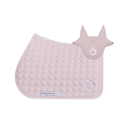 (Set) Cavalleria Toscana Circular Quilted Jumping Saddle Pad and Earnet - Violet Ice