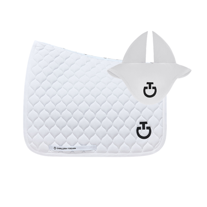 (Set) Cavalleria Toscana Circular Quilted Dressage Saddle Pad and Earnet
