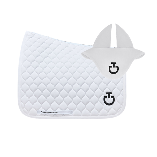 (Set) Cavalleria Toscana Circular Quilted Dressage Saddle Pad and Earnet